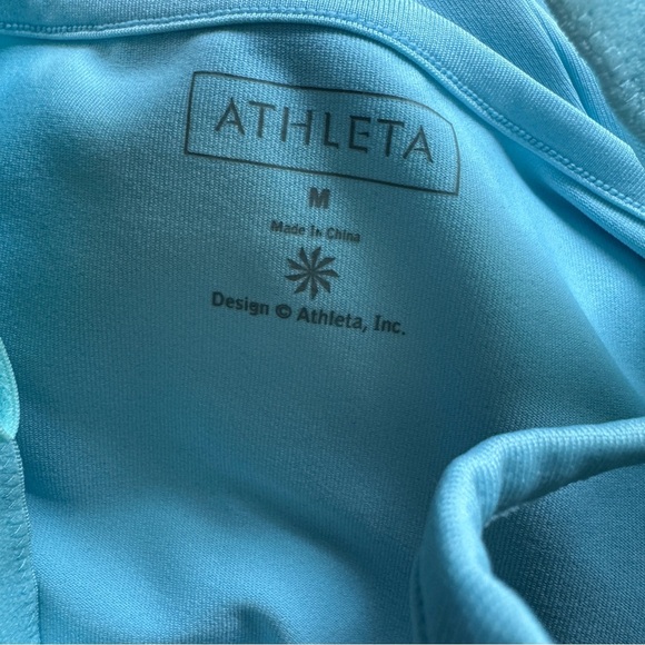 Athleta Spaghetti Straps Swim Dress Cover Up Built in Underwire Bra Blue Size M - Picture 11 of 11